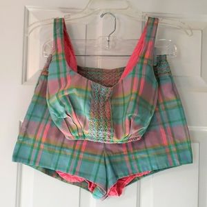 Roxanne Vintage Plaid Bikini, Size S/M